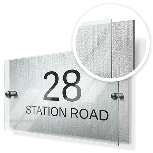 Weave Pattern Classic Metal Sign with Premium Acrylic Front