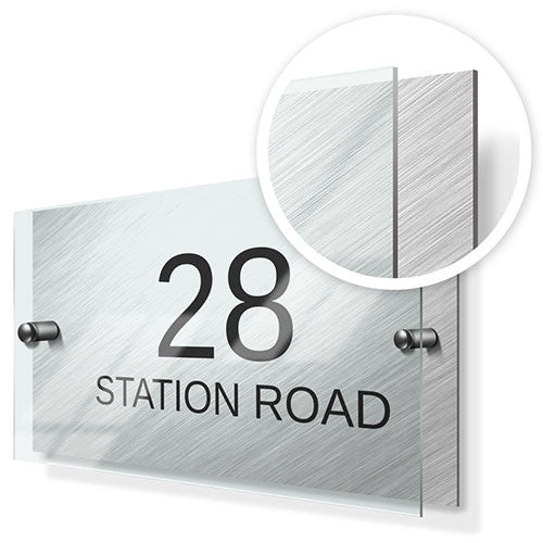 Light Diagonal Classic Metal Sign with Premium Acrylic Front