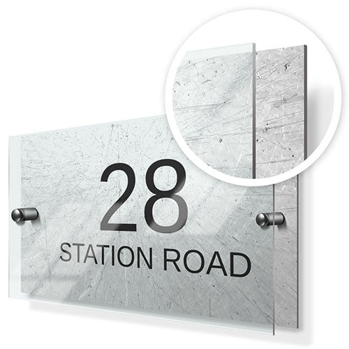 Concrete Classic Metal Sign with Premium Acrylic Front