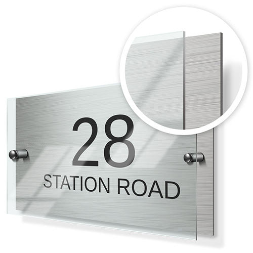 Horizontal Pattern Classic Metal Sign with Premium Acrylic Front