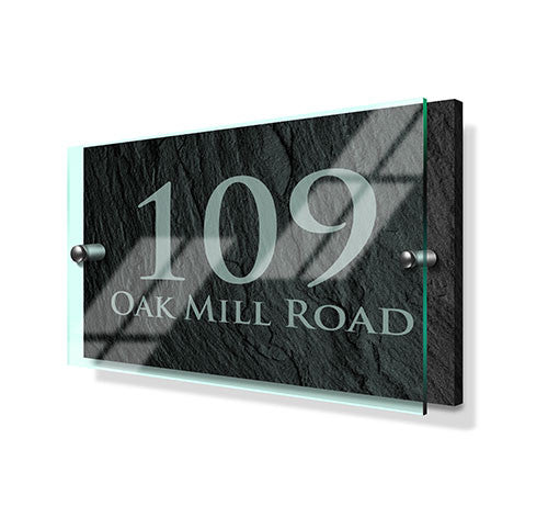 Slate Effect Classic Metal Sign with Premium Acrylic Front