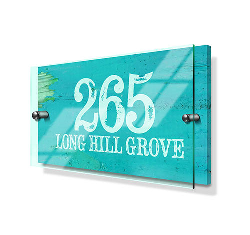 Blue Beach Effect Classic Metal Sign with Premium Acrylic Front