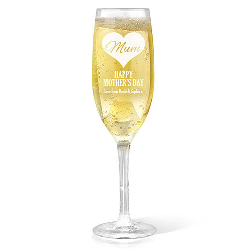 Mum in Heart Champagne Glass