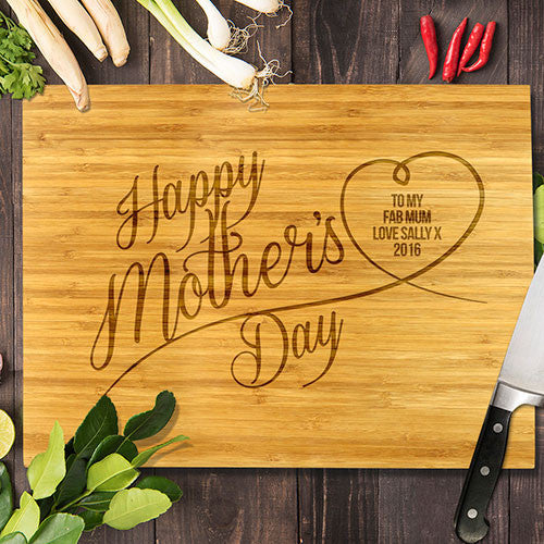 Happy Mother's Day Bamboo Cutting Board 8x11"