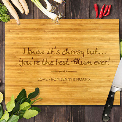 You're the Best Mum Ever Bamboo Cutting Board 8x11"