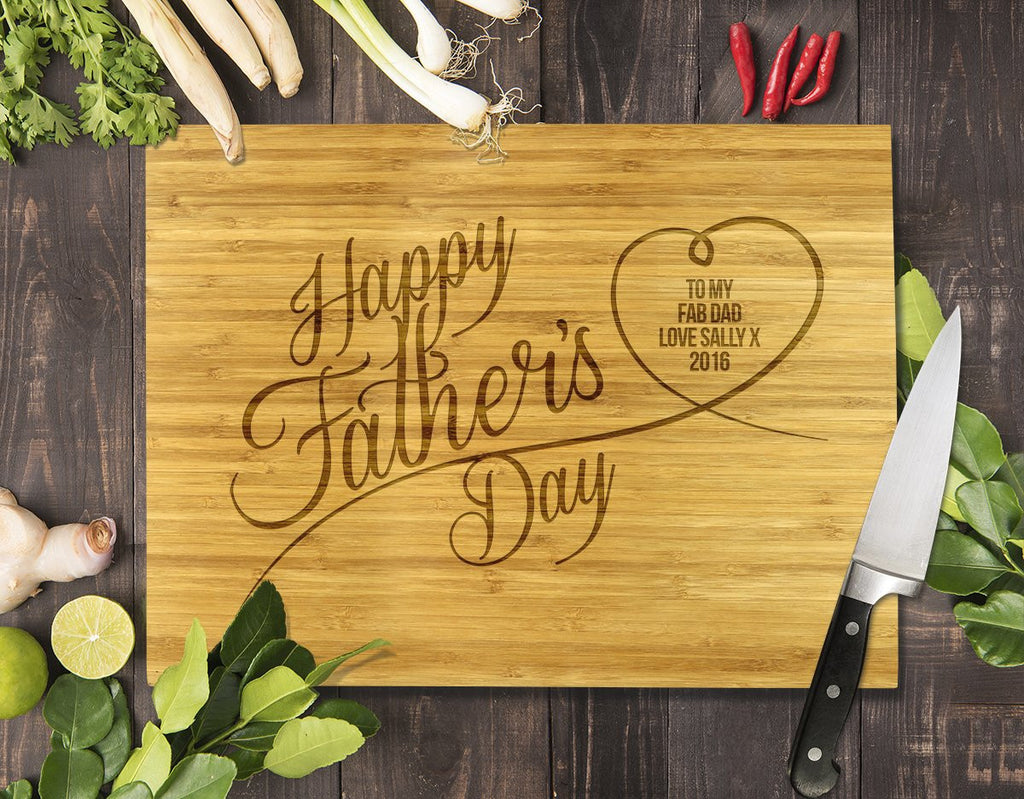 Happy Father's Day Bamboo Cutting Board 8x11"