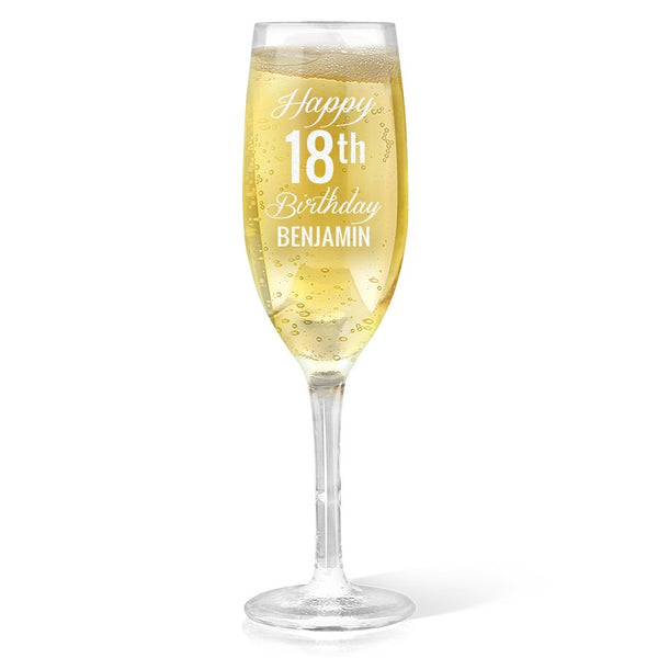 Fancy Happy Birthday Champagne Glass