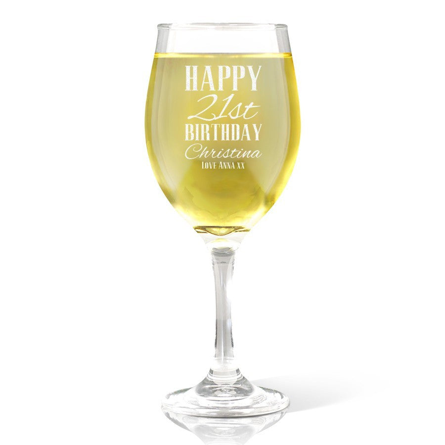 Classic Happy Birthday Wine Glass
