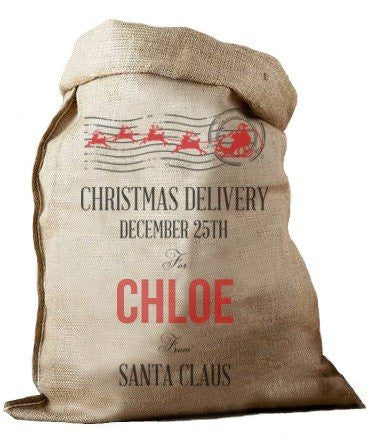 Christmas Delivery Hessian Santa Sack