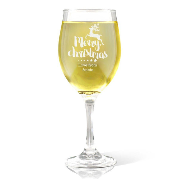Christmas Reindeer Wine Glass