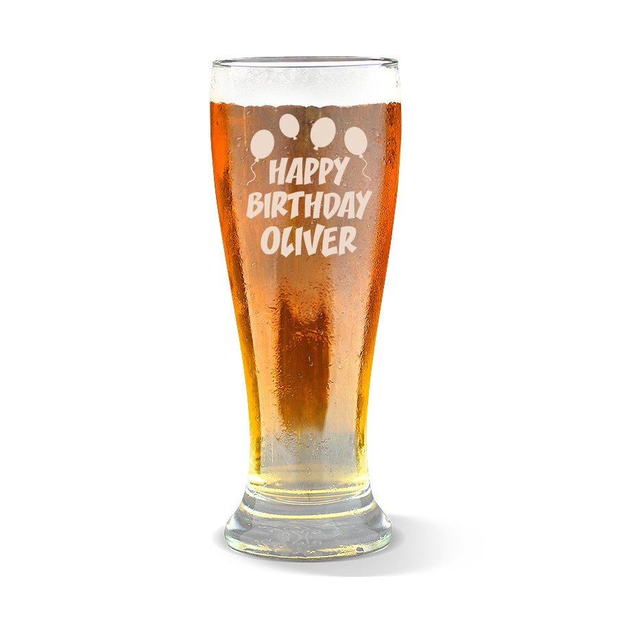 Happy Birthday Premium 285ml Beer Glass