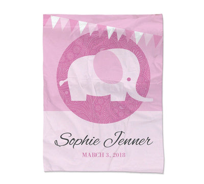 Pink Elephant Blanket - Small