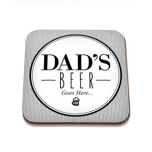 Dad's Beer Square Coaster - Set of 4