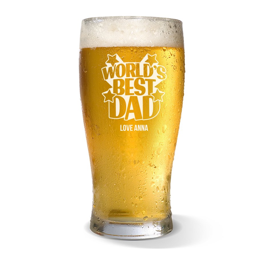 World's Best Dad Standard 425ml Beer Glass