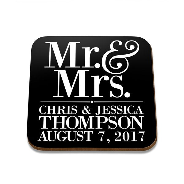 Mr & Mrs Square Coaster - Single