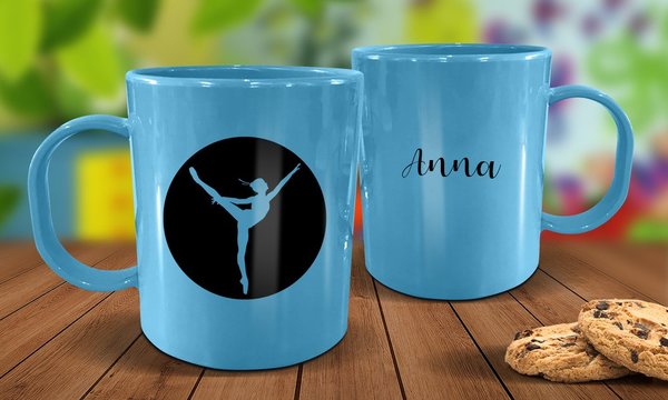 Ballerina Plastic Mug - Blue
