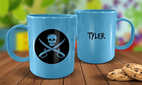 Pirate Plastic Mug - Blue