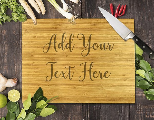 Add Your Own Message Bamboo Cutting Board 8x11"