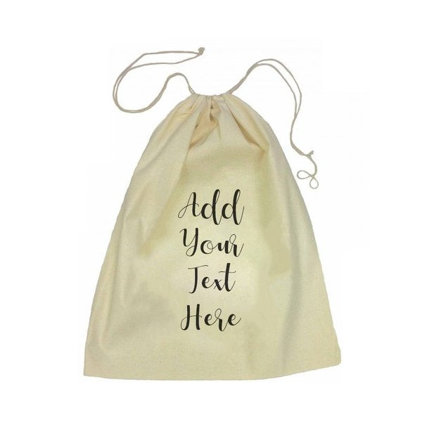 Calico Drawstring Bag - Add Your Own Message