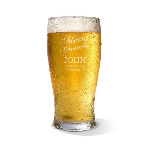 Merry Christmas Standard 425ml Beer Glass