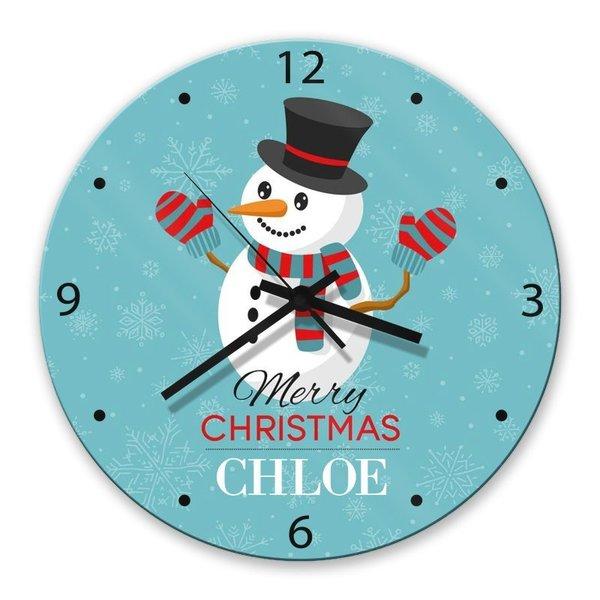 Snowman Glass Clock