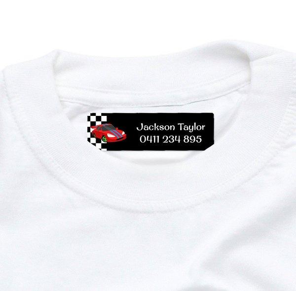 Race Cars Iron On Labels 44pk