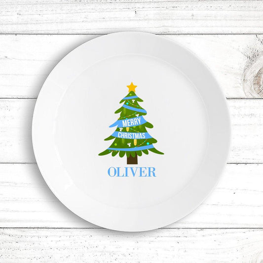 Blue Christmas Kids Plate