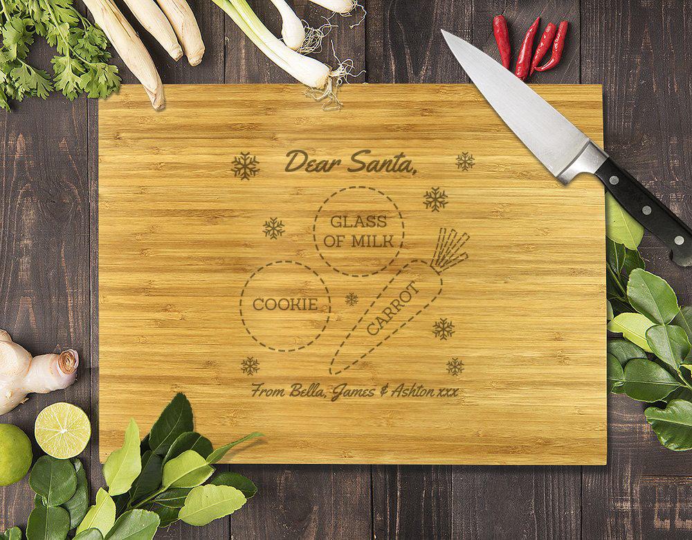 Santa Bamboo Cutting Board 12x16"