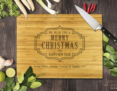 Wish You Bamboo Cutting Board 8x11"