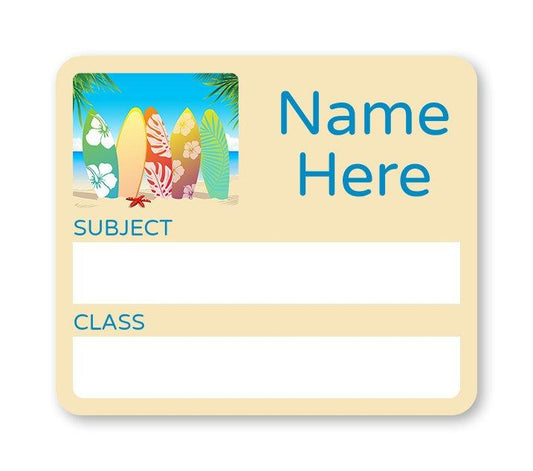 Beach School Book Label