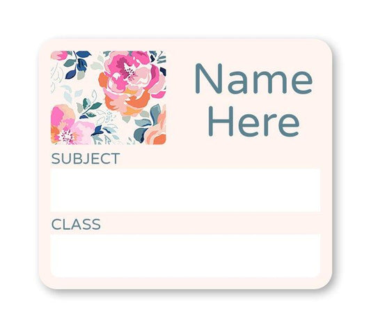 Flowers School Book Label