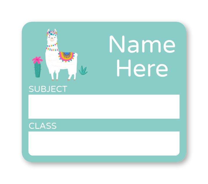 Llama School Book Label