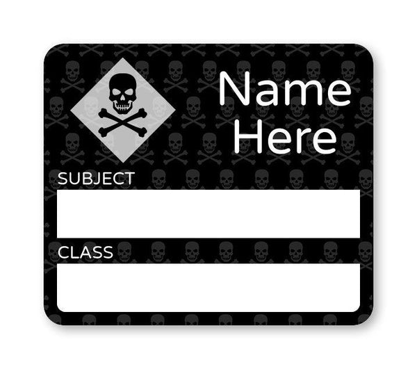 Skulls School Book Label