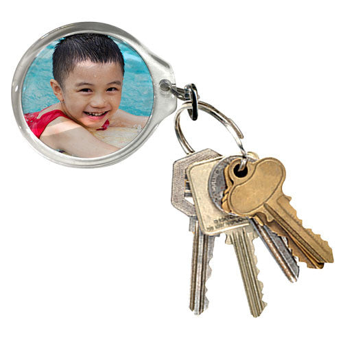 Small Round Photo Keyring