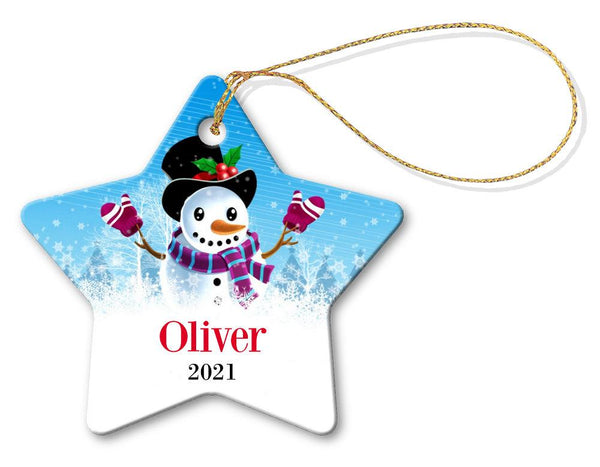 Snowman Star Decoration (Blue)