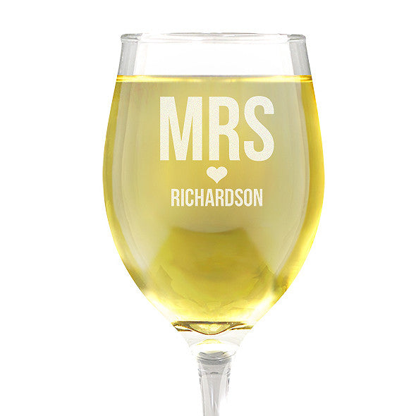 Mrs Love Design Wine Glass