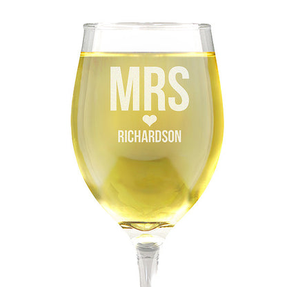 Mrs Love Design Wine Glass