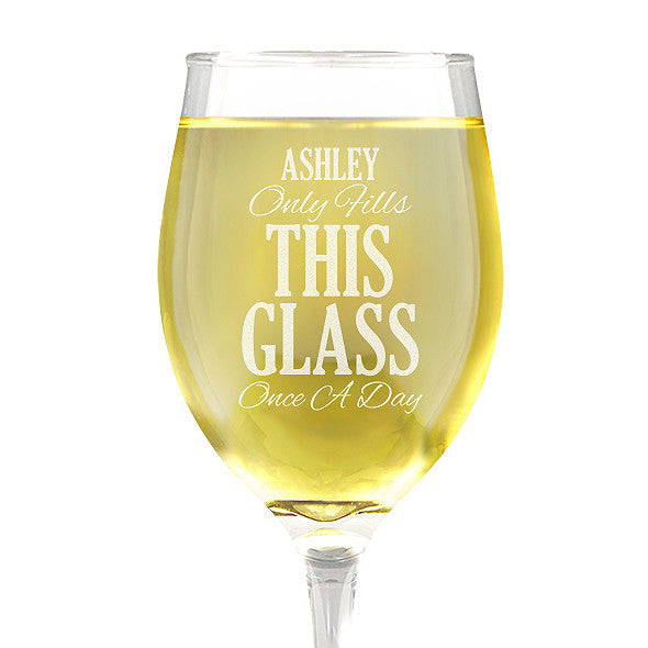 Once A Day Design Wine Glass