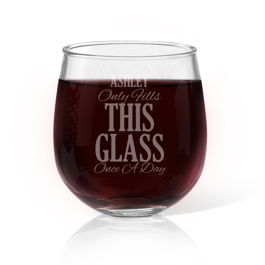 Once A Day Stemless Wine Glass